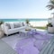 Homeroots 9' X 12' Purple and Ivory Abstract Washable Non Skid Indoor Outdoor Area Rug 559710 - alternate 2