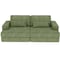 Homeroots 93" Green Corduroy Modular Stainless Steel Sleeper Sofa With Toss Pillows 706812 - alternate 1