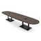 Skutchi Designs Boval Conference Table With Power, 48 in W, 168 in L, Brown HAR-BOVL-48X168-DOU.BK-H3041-EBLK - alternate 1