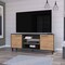 Homeroots 59" Black And Natural Wood Enclosed and Open Storage TV Stand 535164 - alternate 5