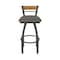 Holland Bar Stool Co Revelle 30in Swivel Bar Stool with Pewter Finish, Medium Back and Graph Chalice Seat 881 - alternate 5