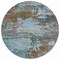 Homeroots 8' Brown And Blue Round Abstract Washable Indoor Outdoor Area Rug 630719 - alternate 4