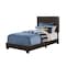 Homeroots Brown Solid Wood Twin Upholstered Faux Leather Bed Frame 333280 - alternate 1