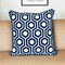 Homeroots 20" X 20" Blue Geometric Cotton Zippered Pillow 529279 - alternate 1