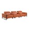 Homeroots 129" Camel Top Grain Leather Reclining Metal USB Sofa 720346 - alternate 3