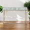 Homeroots 45" White and Bronze Glass Writing Desk With Two Drawers 402028 - alternate 4