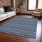 Homeroots 9' X 12' Navy Blue And Mint Green Striped Washable Indoor Outdoor Area Rug 610550 - alternate 4