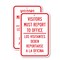 Signmission Visitors Must Report To Office - Los Visitantes Deben R, 12'' X 18'', Heavy Gauge Aluminum, 2PK A-1218-2PACK-2980 - alternate 1