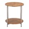 Homeroots 22" Natural and Silver Wood and Steel Round End Table With Shelf 632662 - alternate 6