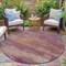 Homeroots 8' Merlot Beige And Blush Round Abstract Washable Indoor Outdoor Area Rug 630839 - alternate 3