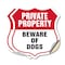 Signmission Private Property Shield Sign Beware Of D, 4 inch X 4 inch, Vinyl Decal, 2PK SHI-D-2PACK-4-440 - alternate 1