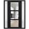 Vdomdoors Front Exterior Prehung FiberGlass Door Clear Glass See-through / Manux 8555 Matte Black Clear Glass MANUX8555EXD-BLK-W14+36+14 x H80-RH - alternate 3