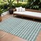 Homeroots 8' X 10' Teal Blue And Ivory Geometric Washable Indoor Outdoor Area Rug 583321 - alternate 1