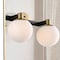 Jonathan Y Modernist Globe 15.25" 2-Light Metal/Frosted Glass Modern Contemporary LED Vanity, Brass Gold/Black JYL3541A - alternate 5