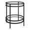 Homeroots 22" Black And Clear Glass And Steel Round End Table With Shelf 543813 - alternate 4