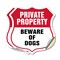 Signmission Private Property Shield Sign Beware Of D, 6 inch X 6 inch, Vinyl Decal, 2PK SHI-D-2PACK-6-440 - alternate 1