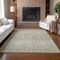 Homeroots 10' X 14' Taupe Green And Ivory Tribal Washable Indoor Outdoor Area Rug 582655 - alternate 7
