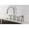 Kingston Brass Double-Handle Widespread Kitchen Faucet with Brass Sprayer, Polished Chrome KS2791BEXBS - alternate 4