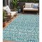 Homeroots 5' X 8' Teal Blue And Ivory Southwestern Washable Indoor Outdoor Area Rug 594191 - alternate 1