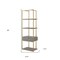 Homeroots 68" Gray Stainless Steel Four Tier Etagere Bookcase with a drawer 544738 - alternate 5