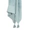 Homeroots 50" X 60" Aqua Cotton Woven Ikat Throw Blanket with Tassels 518845 - alternate 1