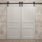 Sartodoors Modern Double Barn Door 56 x 84 inches, Ego 5012 Painted White Oak, 13FT Rail Track Set, Solid Pa EGO5012DB-PWO-5684 - alternate 3