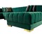 Homeroots Green Velvet U Shaped Three Piece Sofa and Chaise Sectional With Toss Pillows 643887 - alternate 4