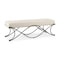 Homeroots 55" Cream and Nickel Fabric and Metal Upholstered Bench 606735 - alternate 4
