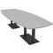 Skutchi Designs Arc Boat Conference Table, 45 in W, 120 in L, Grey HAR-ABOT-48x120-DOU.BK-U779 - alternate 1
