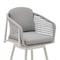 Armen Living Rhodes Outdoor Patio Swivel Bar Stool in Aluminum with Light Gray Rope and Cushions LCRHBALGRY30 - alternate 3