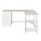 Homeroots 59" Sand Wood and Stainless Steel L Shape Computer Desk With Three Drawers 723753 - alternate 5