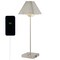 Jonathan Y Ruthen 25 in. Industrial Style Iron Pyramid Bedside LED Table Lamp with USB Charging Port, Nickel JYL6017A - alternate 1