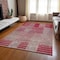 Homeroots 5' X 8' Burgundy Pink And Blush Striped Washable Indoor Outdoor Area Rug 613164 - alternate 4