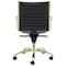 Homeroots Black and Gold Steel and Faux Leather Adjustable Swivel Rolling Conference Office Chair 544963 - alternate 6