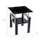 Homeroots Set of Two Black Glass and Metal Square End Tables With Shelf, 2PK 635677 - alternate 6