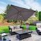 Pure Garden 10 Rectangular Patio Umbrella, Gray 50-LG1275 - alternate 7