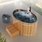 Kplunge 62in 2-Person 0-Jet Cedar Cold PlungeIce BathTub/HotTub 3/4 HP Powerful Chiller and Heater, Natural CP-C6242CDR08HP - alternate 3