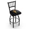 Holland Bar Stool Co 30" Blk Wrnkl Arizona State Swivel Bar Stool, Jailhouse Back, Pitchfork L01830ArizSt-F - alternate 1