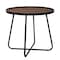 Homeroots 24" Black Wood And Metal Round Cross Legs Coffee Table 554288 - alternate 1