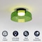 Jonathan Y Kalmar 12" Modern Minimalist Iron/Glass Dimmable Integrated LED Flush Mount, Green/Black JYL7153B - alternate 7