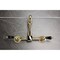 Kingston Brass Two-Handle Wall Mount Bridge Kitchen Faucet, Polished Brass KS2442PKL - alternate 3