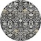 Homeroots 8' Black Ivory And Gray Round Oriental Washable Indoor Outdoor Area Rug 598024 - alternate 6