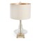 Homeroots 26" Clear Glass LED Table Lamp With Beige Drum Shade 528684 - alternate 1