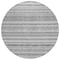 Homeroots 8' Gray Silver And Charcoal Round Striped Washable Indoor Outdoor Area Rug 577783 - alternate 5