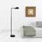 Homeroots 66" Black Reading Floor Lamp With Black Dome Shade 523427 - alternate 5