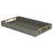 Homeroots 16in Gray Wood Faux Shagreen Serving Tray With Handles 518598 - alternate 3