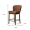 Homeroots 26" Brown Fabric and Solid Wood Counter Height Bar Chair 632482 - alternate 6
