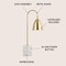 Jonathan Y Ana 26" Gold Arched Metal with Marble Base LED Table Lamp, Brass Gold/White JYL1092A - alternate 6