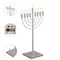 Vintiquewise Silver Finish Modern Contemporary Hanukkah Menorah with Remote Control for Home, Office, or QI004694.SL - alternate 4