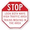 Signmission Stop Look Both Ways High Traffic Ar, 6 Inch X 6 Inch, Plastic Sign OC-P-6-212 - alternate 1